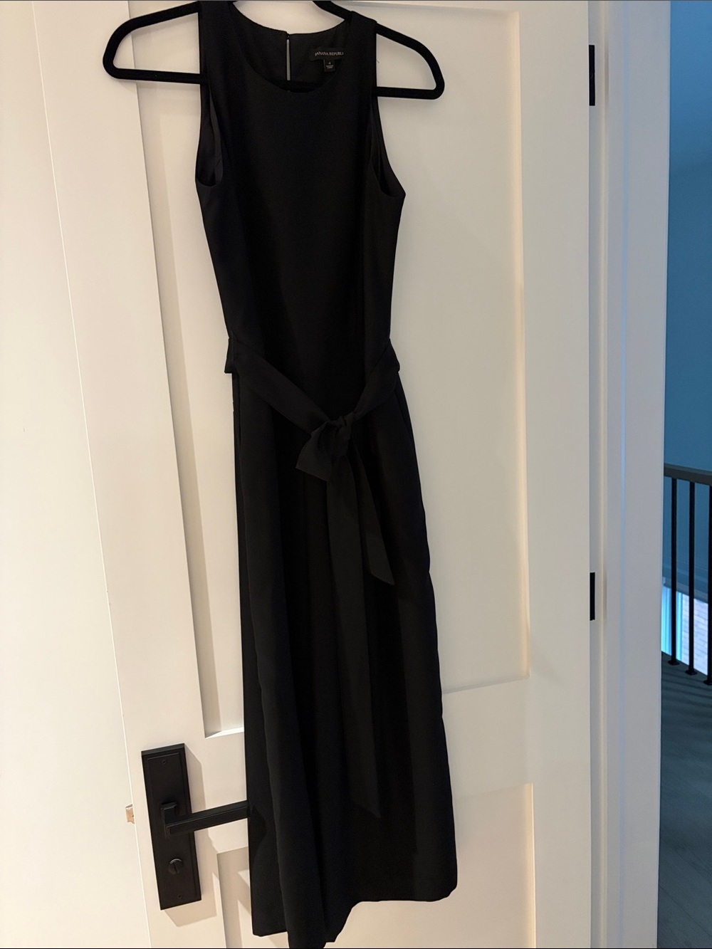 Banana Republic Black Sleeveless Tie-Waist Romper